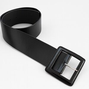 Hobo International Black Vinyl Leather Statement Waist Belt Small